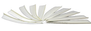Trueflight Feathers 4" shield back flu white pack 25 image