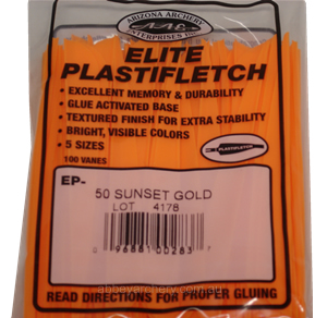 Elite Plastifletch 50 Sunset Gold Pack 100 image