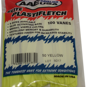 Elite Plastifletch 50 Solid Yellow Pack 100 image