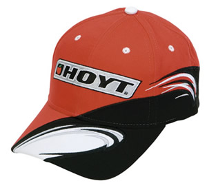 Hoyt Cap red with swirl image