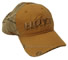 Hoyt Archery distressed tan and camo cap - click for more information