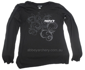 Hoyt Ladies Long Body Long Sleeve T Shirt Black image