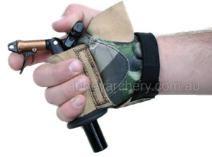 TRU Ball Hunter Glove II Release Aid Camo Velcro Strap Large, RH image
