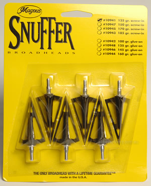 Magnus Snuffer SS 3 blade screw in vented broadhead 125gr 6 pack image