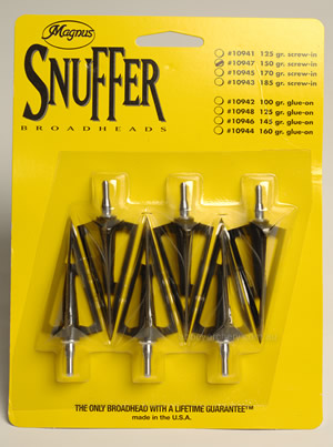 Magnus Snuffer SS 3 blade screw in vented broadhead 150gr 6 pack image