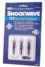 NAP ShockWave 3 blade mechanical broadhead 100gr 3 pack &amp replacement blades 9 pack image