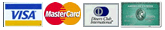 Mastercard, Visa, American Express and Diners Club payments