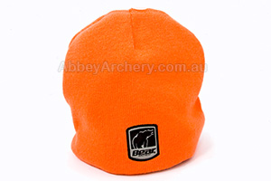 Bear camo and blaze orange reversible beanie