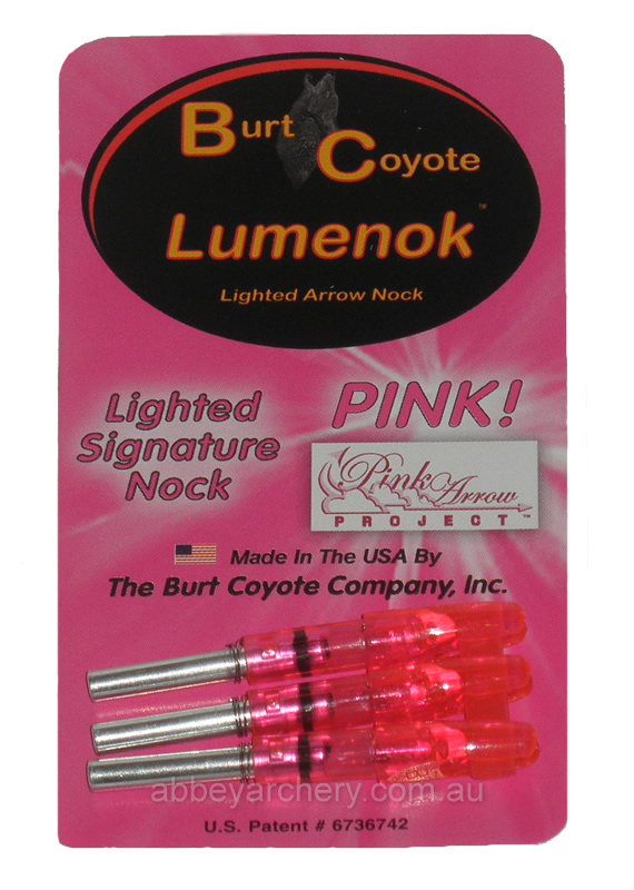 Burt Coyote Lumenok Lighted S Nock Signature Pink 3 Pack SL3P #00065 