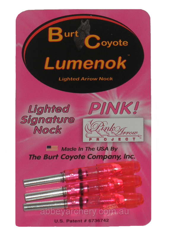 Burt Coyote Lumenok Lighted Signature and Super Nock pink 3 pack large image. Click to return to Burt Coyote Lumenok Lighted Signature and Super Nock pink 3 pack price and description