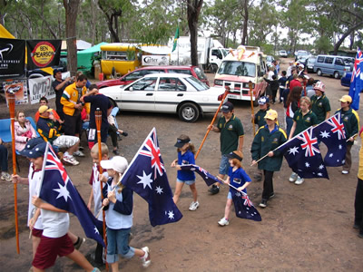Opening procession of flags