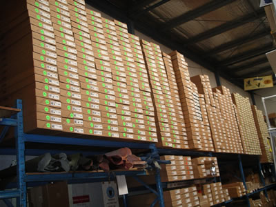 All of the bows are stacked away