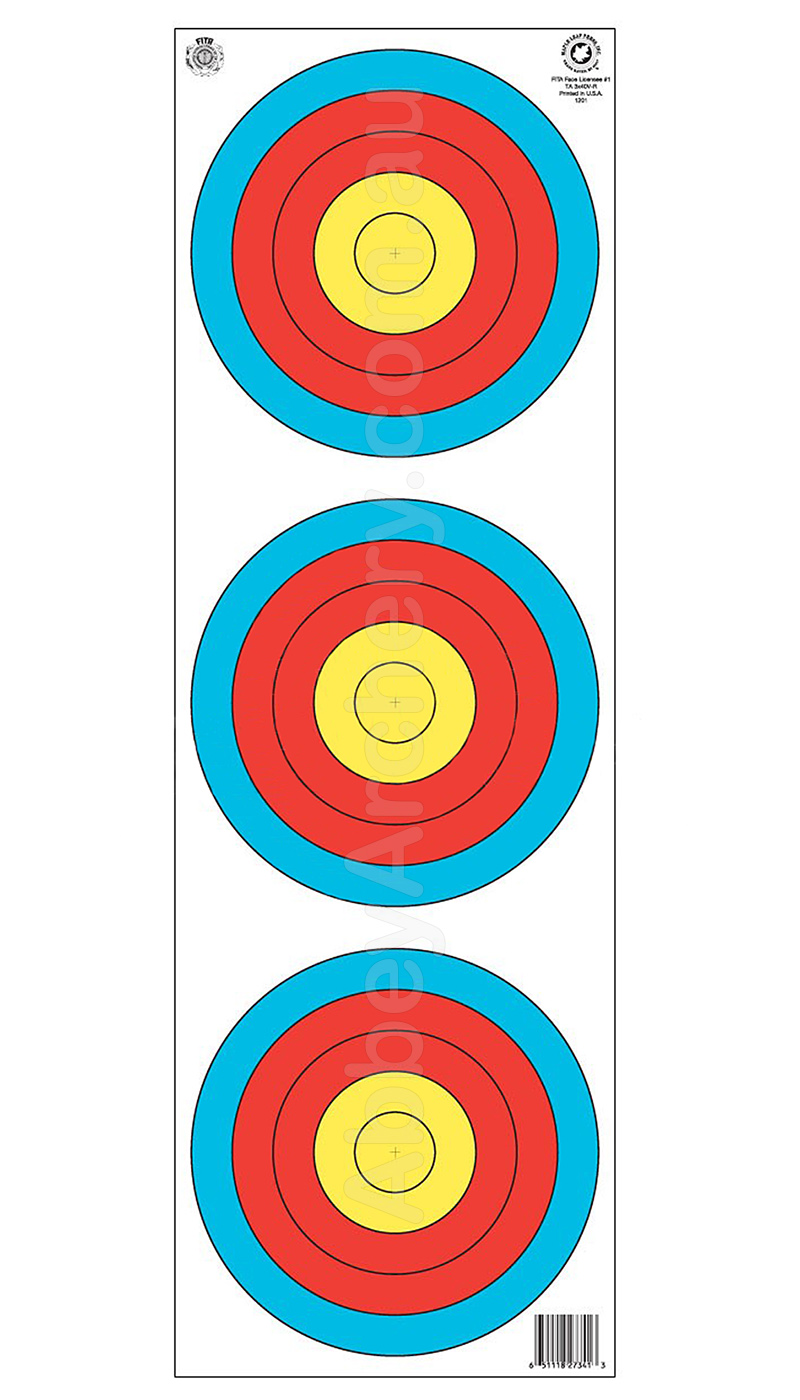 Maple Leaf World Archery Target Face 60cm 3 Spot Vertical large image. Click to return to Maple Leaf World Archery Target Face 60cm 3 Spot Vertical price and description