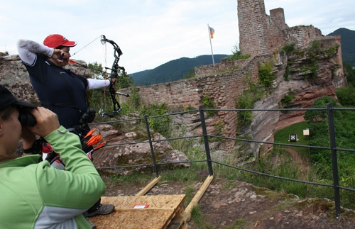 Archery Range set around a castle, with some shots made from the castle walls