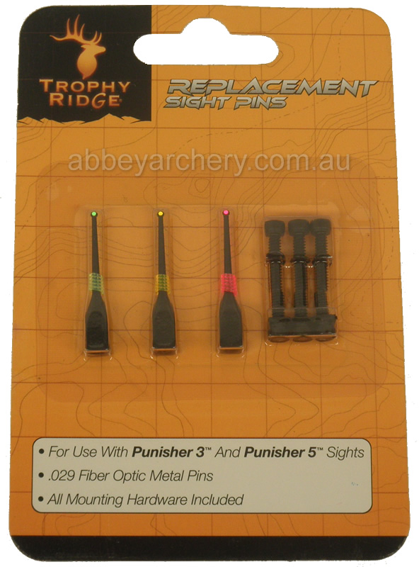 Replacement pins for Trophy Ridge Punisher 3 & Punisher 5 sights, pack 3 large image. Click to return to Replacement pins for Trophy Ridge Punisher 3 & Punisher 5 sights, pack 3 price and description