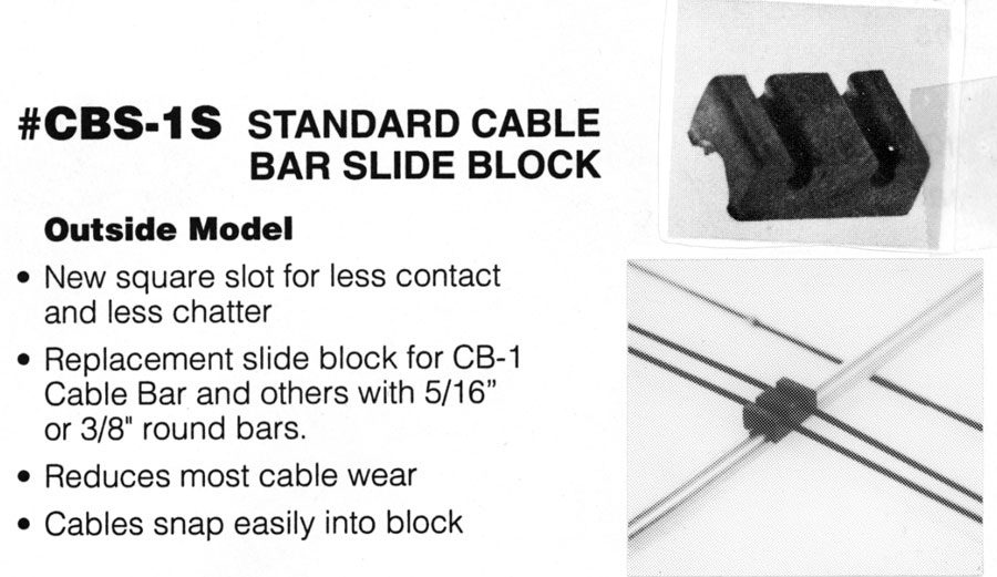 BPE Cable Bar Slide Outside 5-16" & 3-8" large image. Click to return to BPE Cable Bar Slide Outside 5-16" & 3-8" price and description