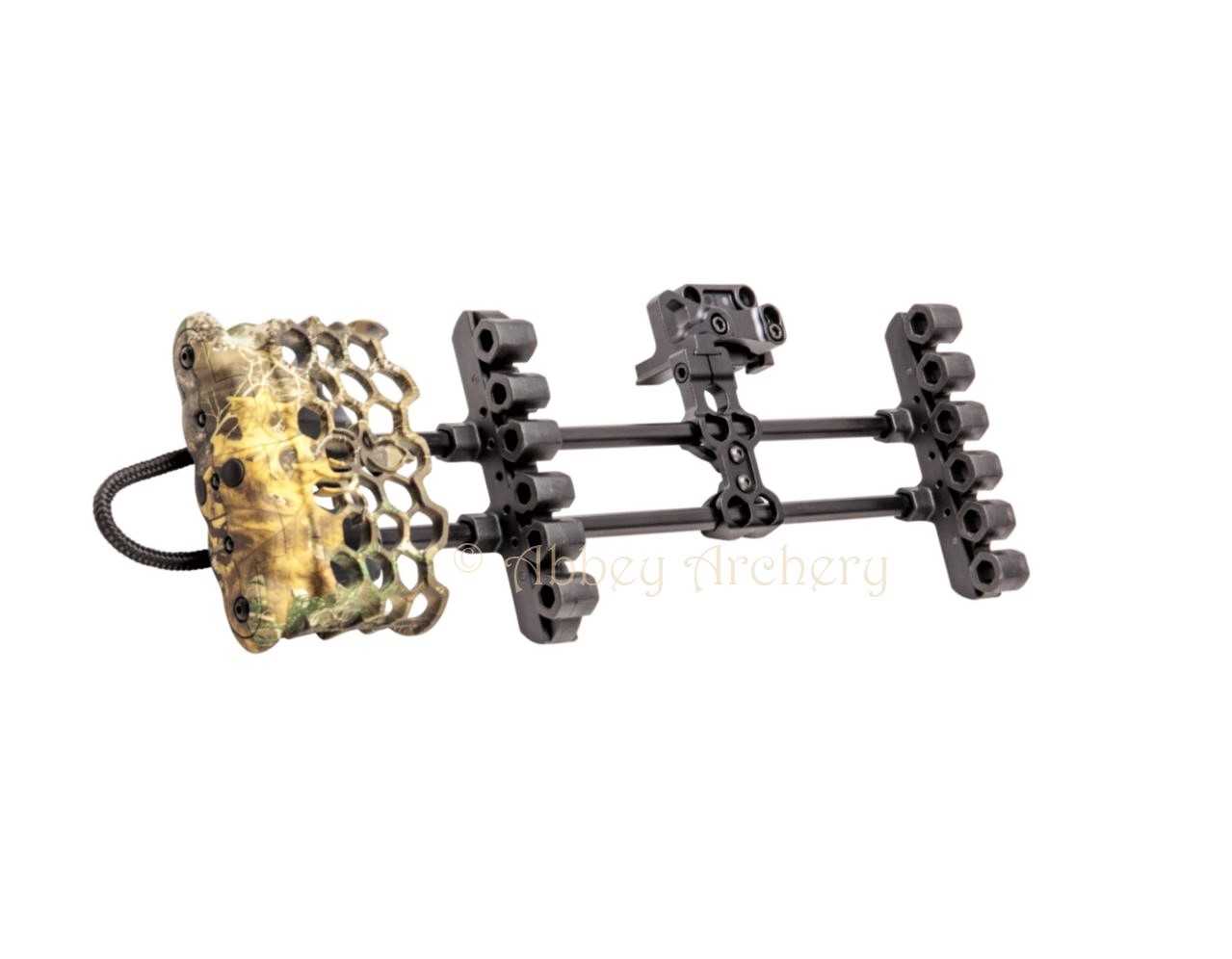 Trophy Ridge Hex Light 5 arrow 1 piece bow quiver camo large image. Click to return to Trophy Ridge Hex Light 5 arrow 1 piece bow quiver camo price and description