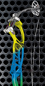 Hoyt Pro Comp Elite Bow in rainbow colours